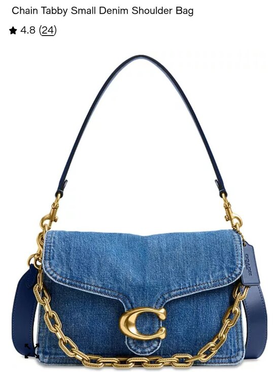 Coach Handbags - New Small Denim Chain Tabby Shoulder Bag
